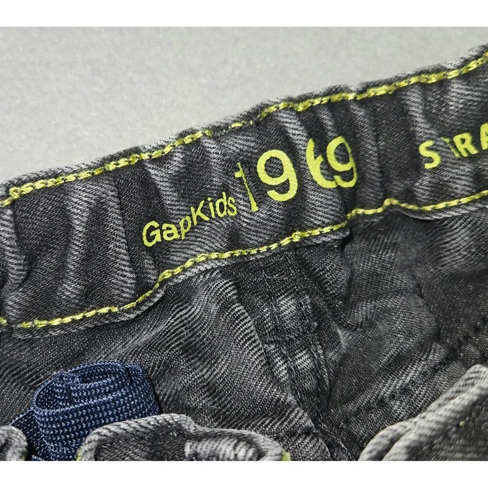 GapKids 1969 Straight Leg Jeans Boys Size 8 Regular Black Denim Wash Pants